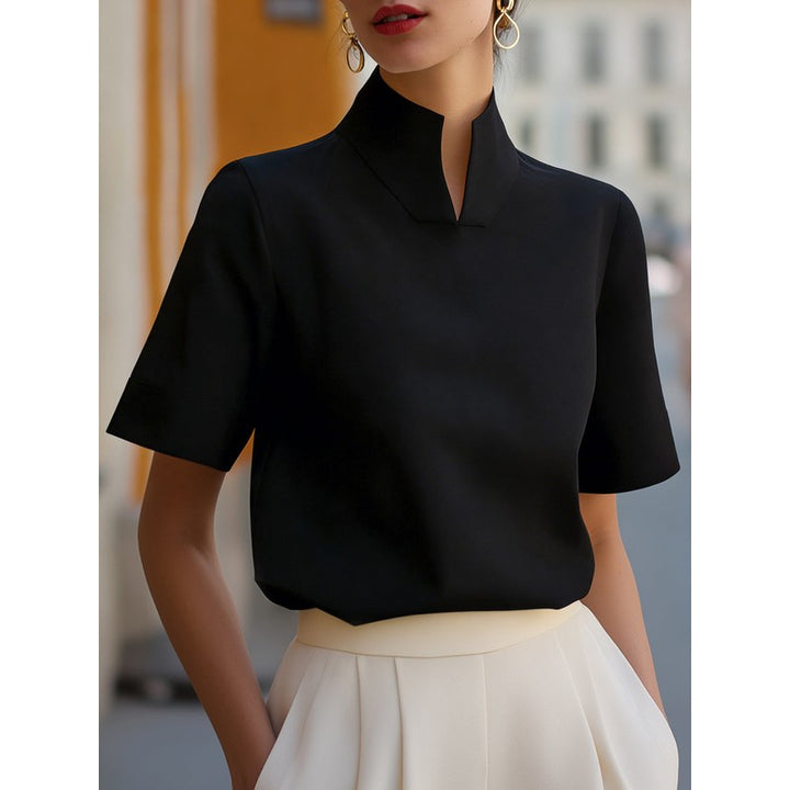 Audrey | Stand Collar Relaxed Blouse