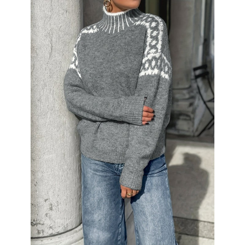 Corinna | Nordic Mock-Neck Sweater