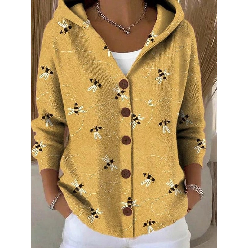 Vanessa | Fluid Button-Front Abstract Print Cardigan
