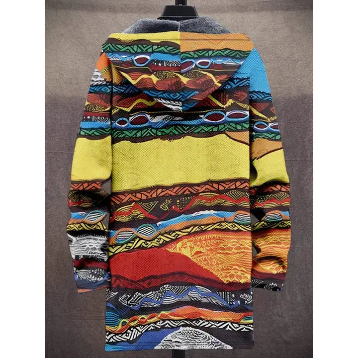 Tallulah | Bohemian Art-Print Hooded Coat