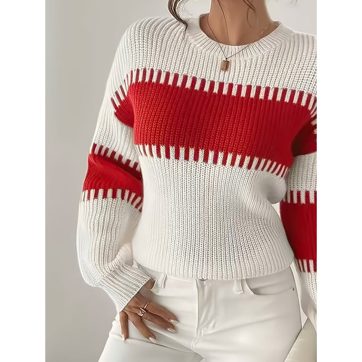 Clara | Colour-Block Striped Cropped Pullover