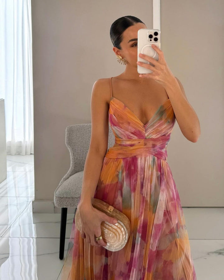 Ruby | Vestido maxi com estampado floral