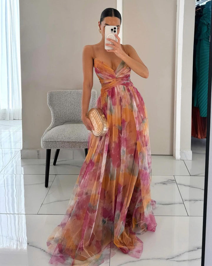 Ruby | Vestido maxi com estampado floral