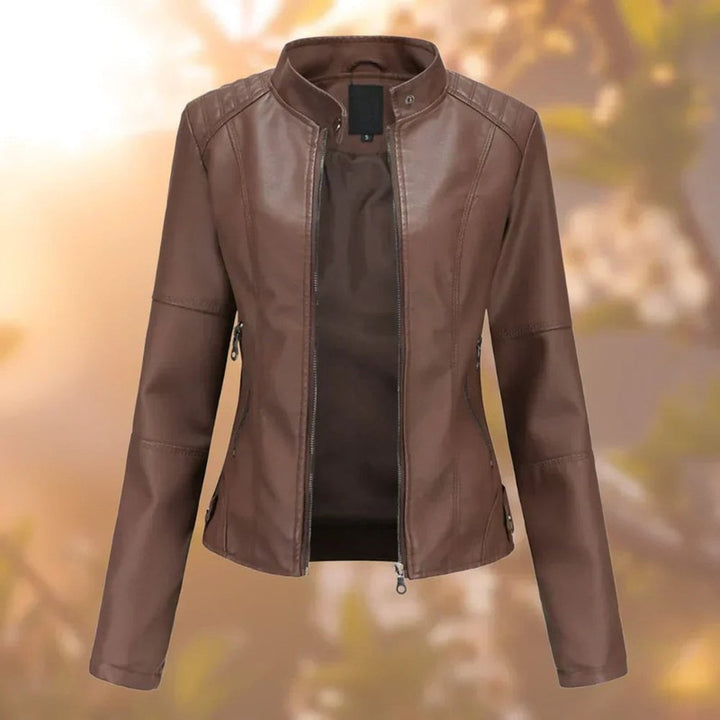 Larissa | Slim-Fit Zip-Up Moto Jacket