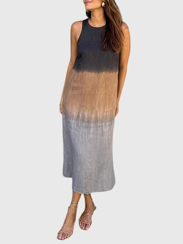 Sienna | Vestido midi sem mangas em degradé