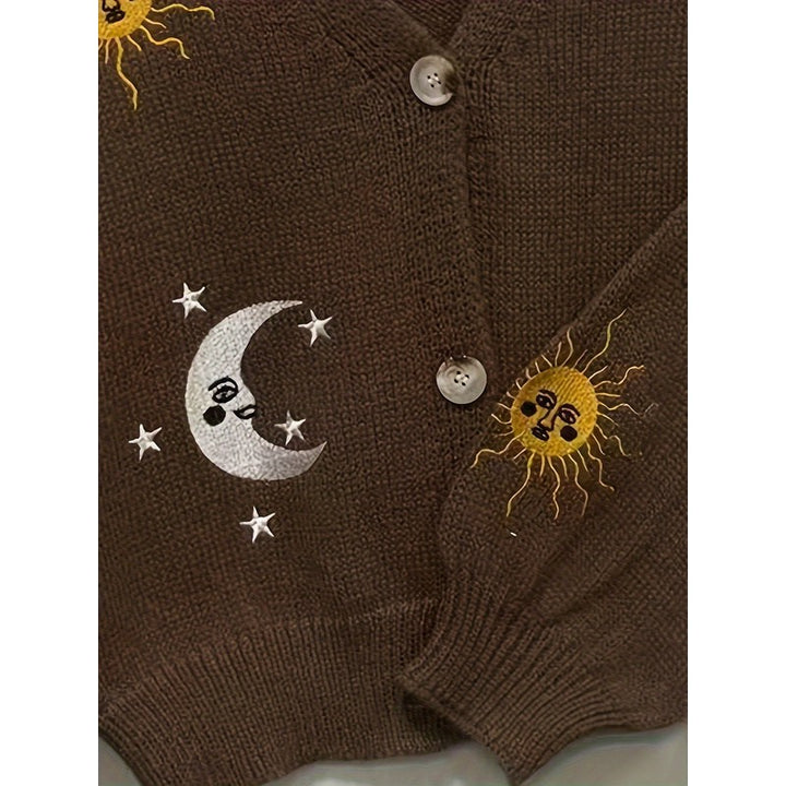 Marisol | Celestial Embroidered Cropped Cardigan