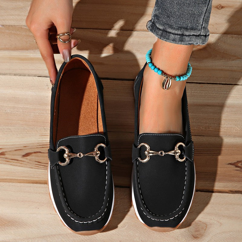 Evelyn | Horsebit Detail Flat Loafers