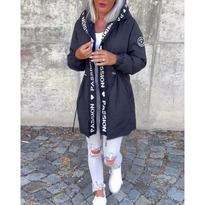 Camila | Hooded Drawstring Midi Parka Coat
