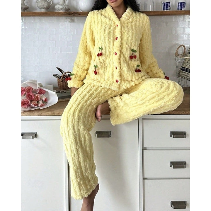 Maribel | Two-Piece Lounge Set with Cherry Appliqués