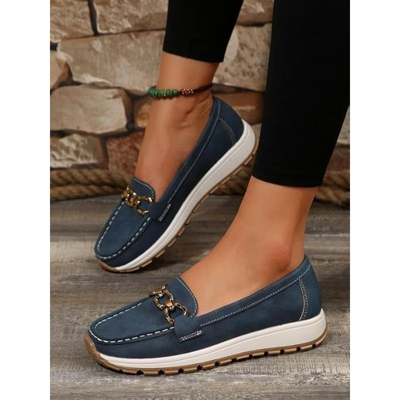 Lucille | Slip-On Chain Detail Loafers