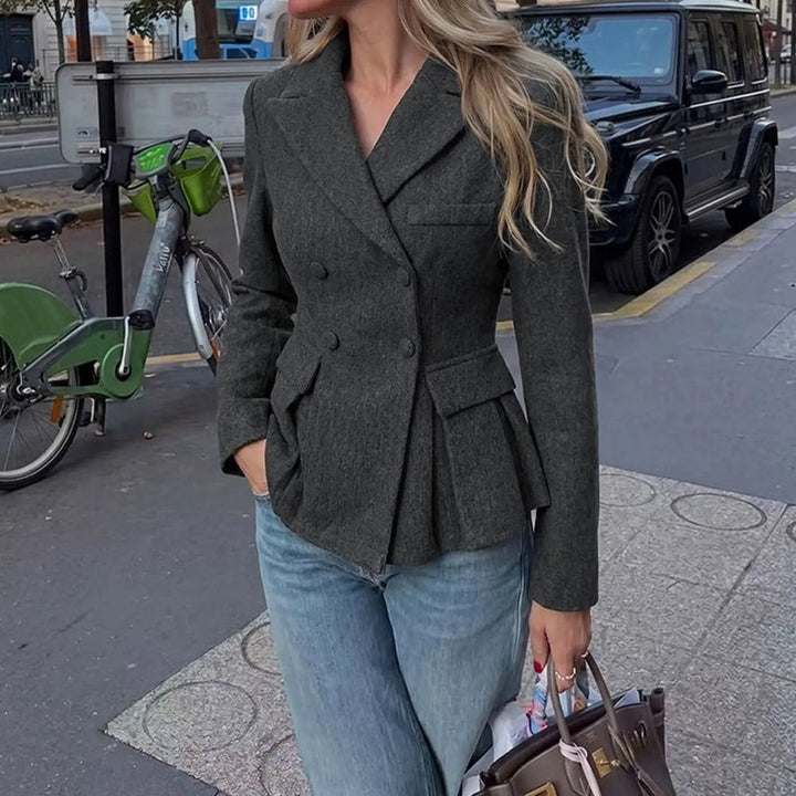 Women's Peplum Blazer | Tailored Dark Grey Jacket