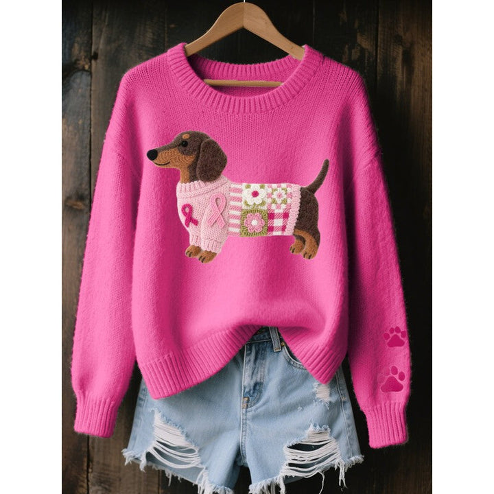 Amélie | Maglione oversize in maglia con bassotto
