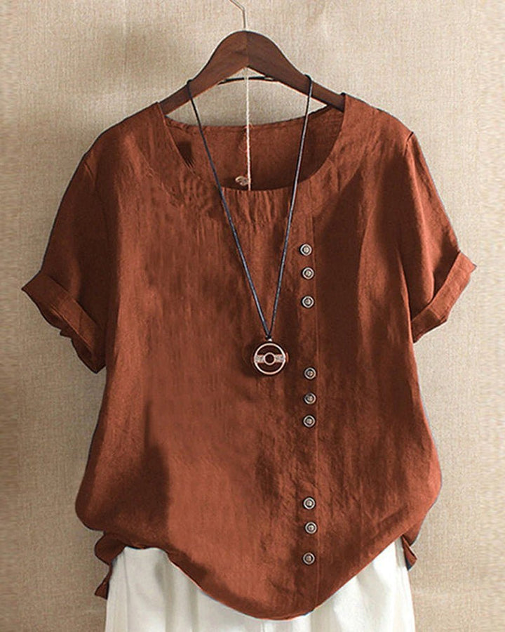 Birdie | Relaxte top met knoopdetail