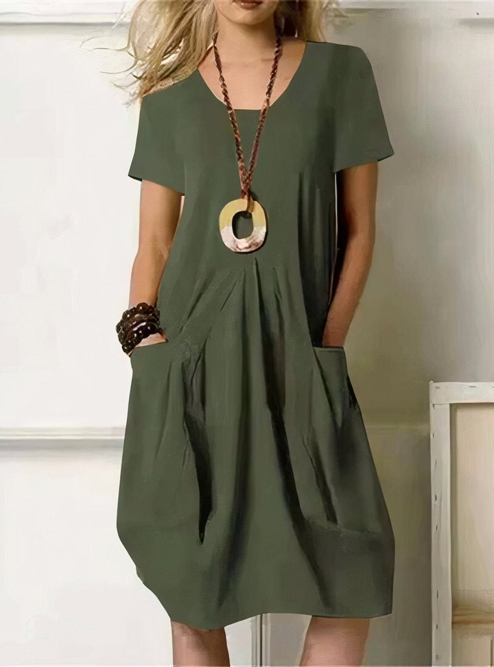 Ursula | Vestido midi descontraído com bolsos