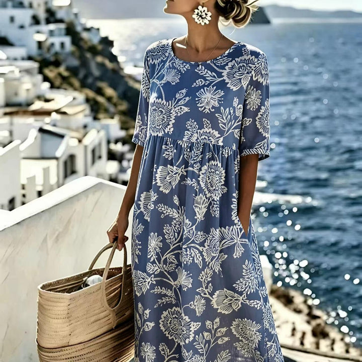 Daisy | Robe midi fleurie à taille empire