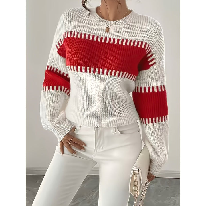 Clara | Colour-Block Striped Cropped Pullover