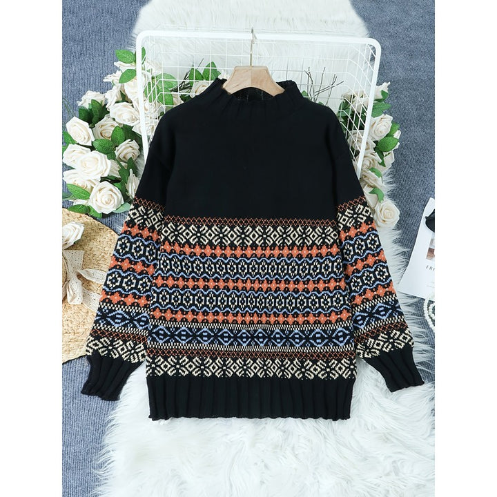 Thea | Vintage Jacquard Geometric Pullover