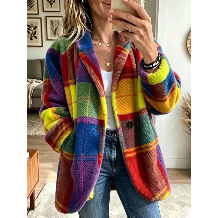 Joanne | Bold Color-Block Open Front Coat