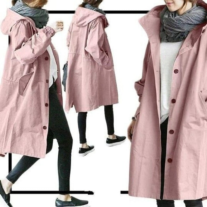 Women's Oversized Hooded Button-Front Coat