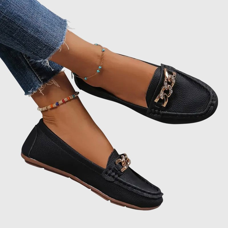 Charlotte | Chain-Buckle Slip-On Loafers