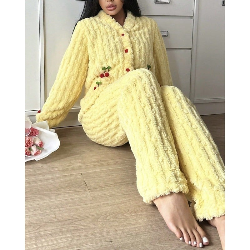 Maribel | Two-Piece Lounge Set with Cherry Appliqués
