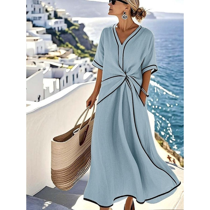 Cassie | Twisted Waist A-Line Midi Dress