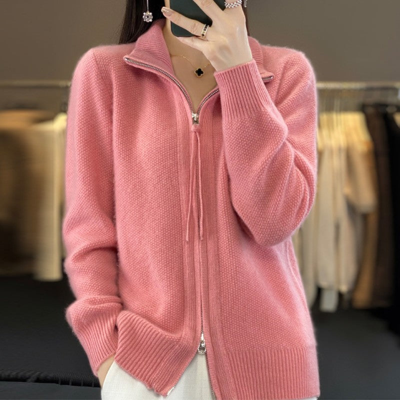Lena | Zip-Front Knit Cardigan