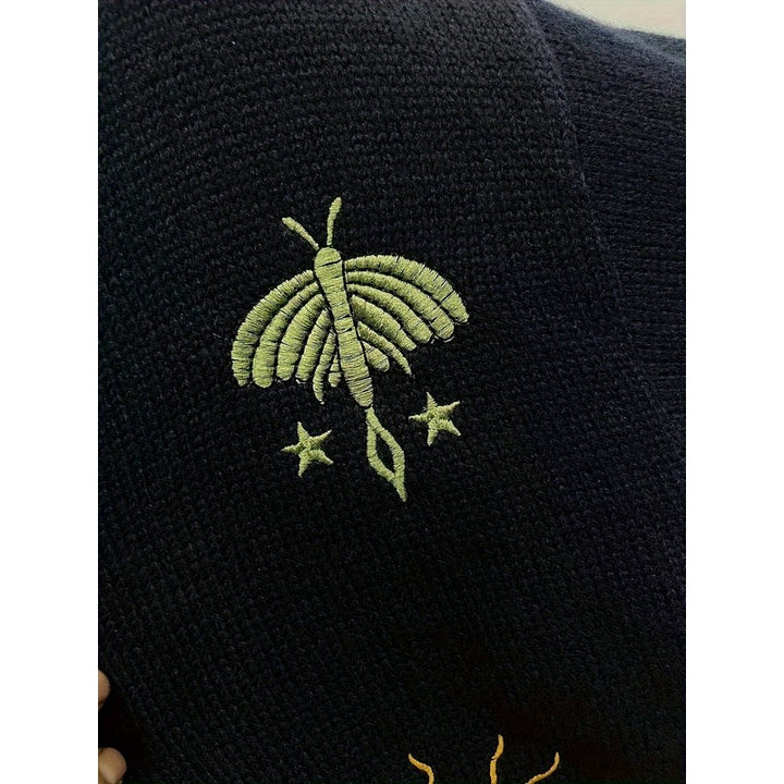 Marisol | Celestial Embroidered Cropped Cardigan