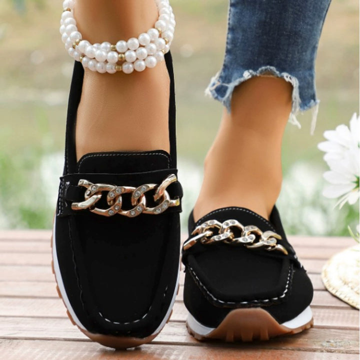 Olivia | Chain-Accent Slip-On Loafers