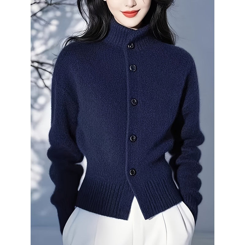 Vienna | High Neck Button Cardigan