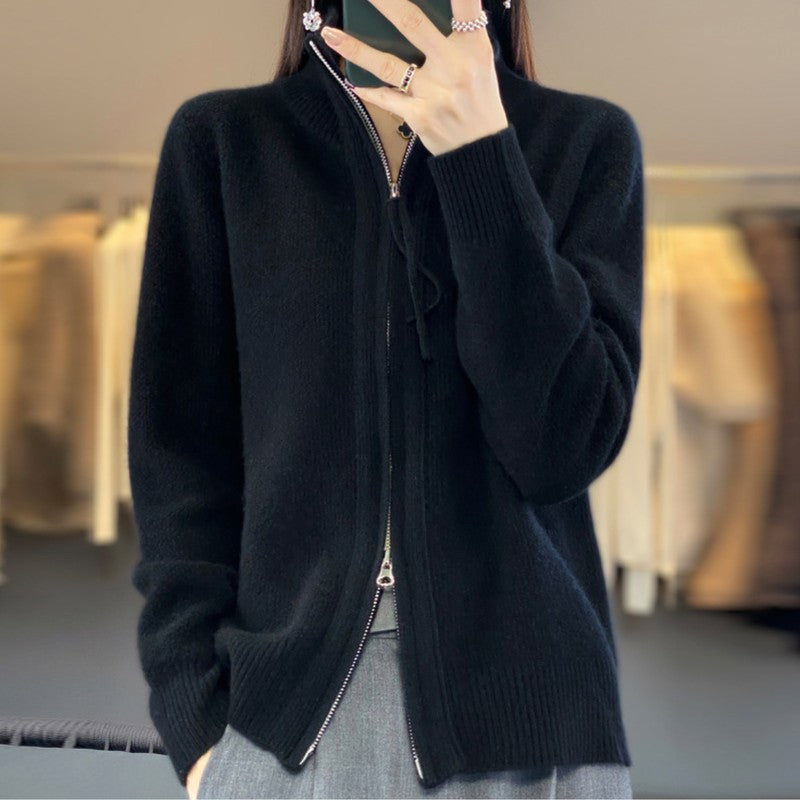 Lena | Zip-Front Knit Cardigan