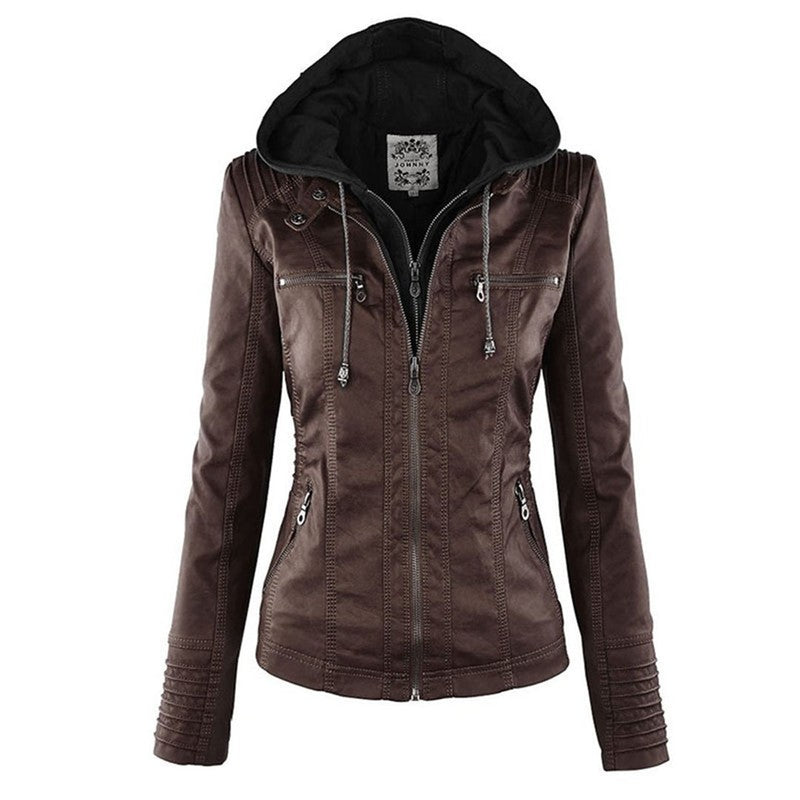 Callista | Slim-Fit Zip-Front Moto Jacket