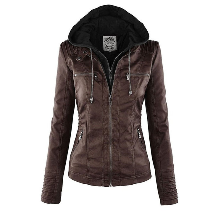 Callista | Slim-Fit Zip-Front Moto Jacket
