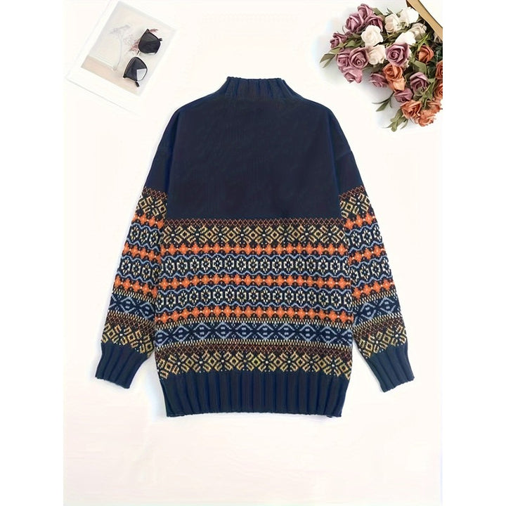 Thea | Vintage Jacquard Geometric Pullover