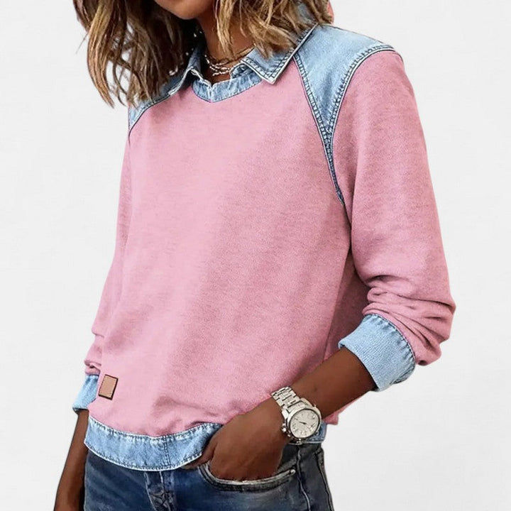 Zailah | Two-Tone Panel Sweater