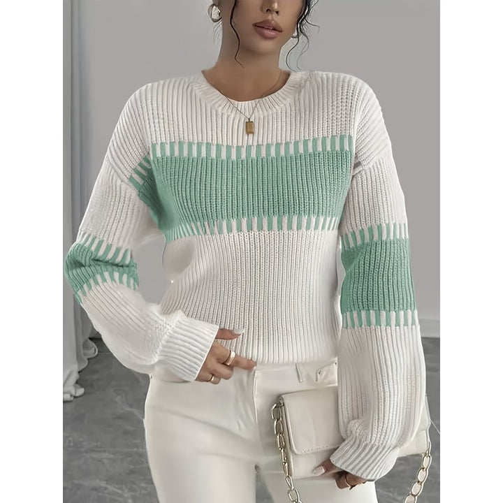 Clara | Colour-Block Striped Cropped Pullover