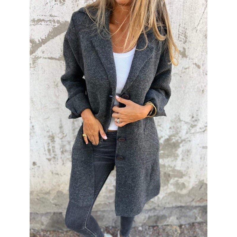 Women's Longline Lapel Coat