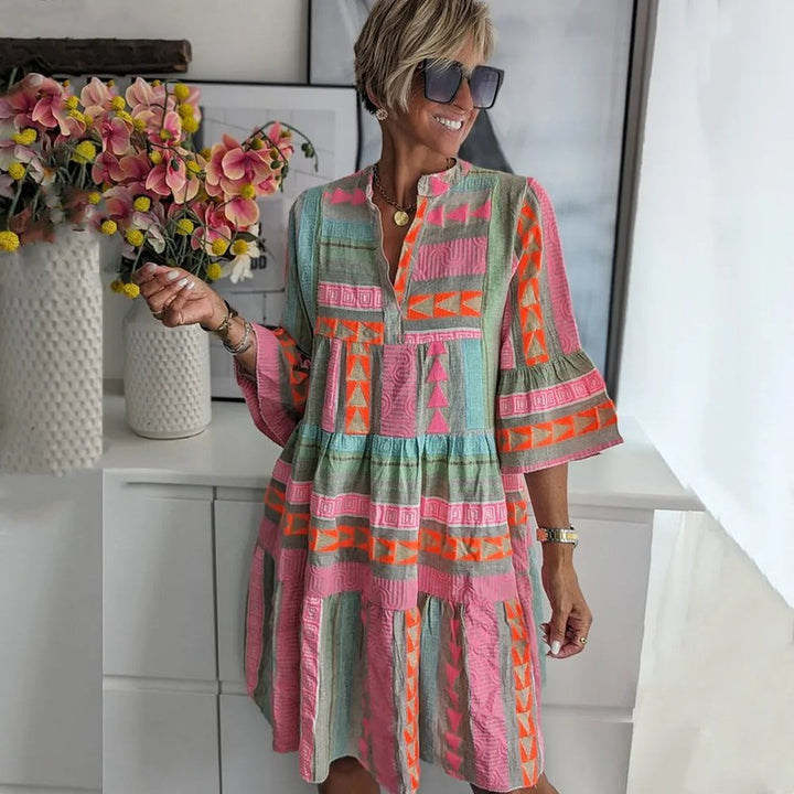 Mariah | Tiered Ruffled-Sleeve Dress