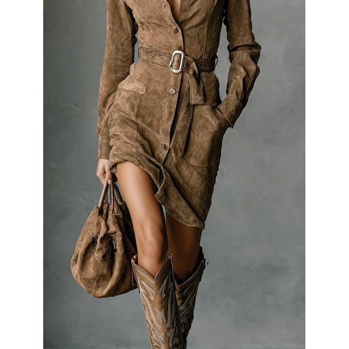 Alba | Single-Breasted Midi Dress