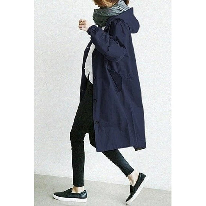 Women's Oversized Hooded Button-Front Coat