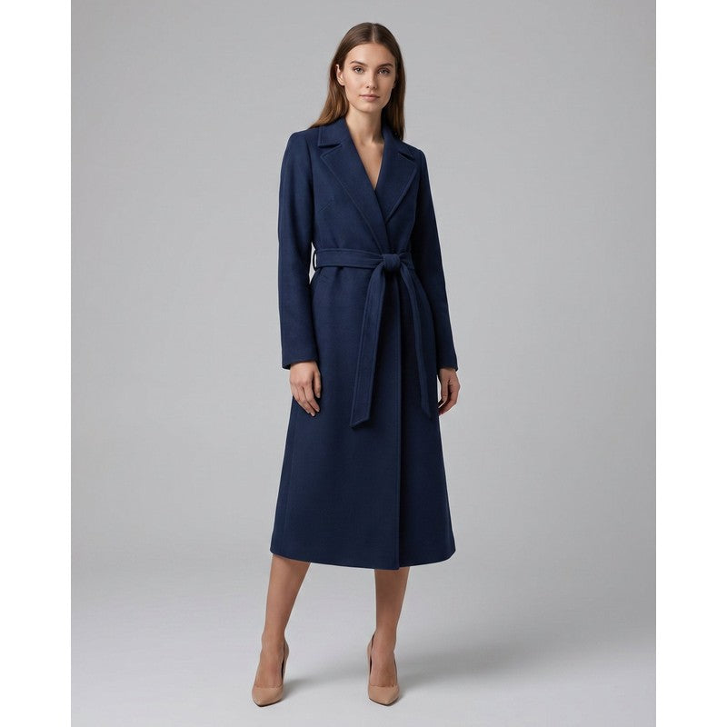Josie | Belted Lapel Collar Long Coat