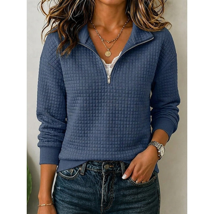 Women's Textured Quarter-Zip Pullover Sweater