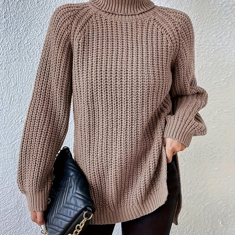 Margot | Chunky Ribbed-Knit Turtleneck Sweater