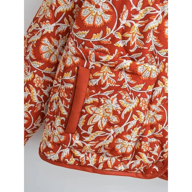 Ivy | Quilted Floral Zip-Front Jacket