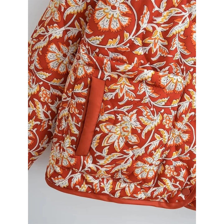 Ivy | Quilted Floral Zip-Front Jacket