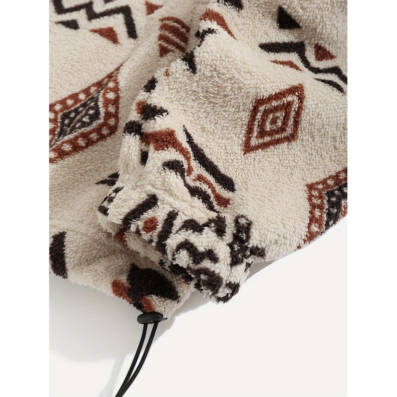 Carmen | Geometric Pattern Zip-Up Jacket