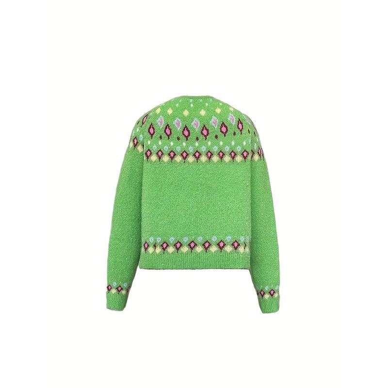 Esme | Nordic Patterned Yoke Cardigan