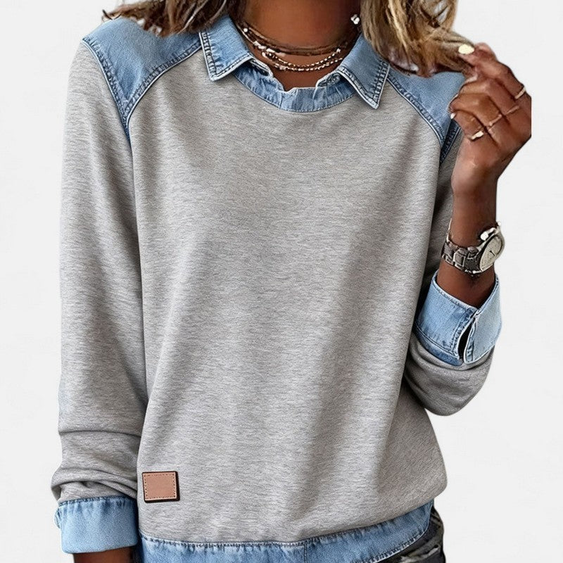 Zailah | Two-Tone Panel Sweater