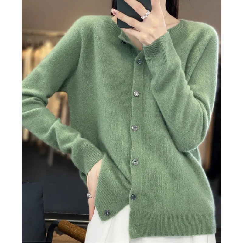 Women Cardigan | Round Neck Knitted Wrap