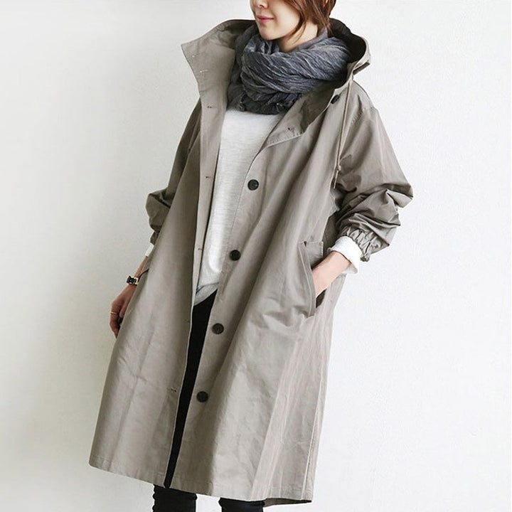 Women's Oversized Hooded Button-Front Coat